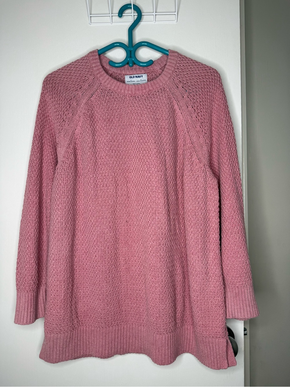 Old Navy Dusty Rose Textured Crewneck Sweater Large